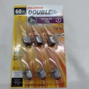 Sylvania Double Life LIGHT BULBS B10 Indoor/outdoor 60W 120v 6-Pack Stand. Base