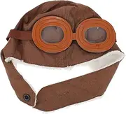 [LIFKOME] Pilot Hat Outfits Warm Hat Children Pilots Headwear Hats Pilots Theme Hat Costume Warm Cap Beanie Pilots Fleece Hat Coffee Cotton