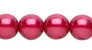 1 Std(50) Czech Pearl Coated Glass Druk Red 8mm Round Beads NS