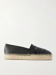 [Tory Burch] Tory Burch - Ines Cutout Leather Platform Espadrilles - Black - US10 US 10 Black