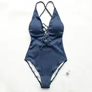 [BLEXX] One-Piece Swimsuit,Women Backless Deep V Neck Lace Up Sexy Bodysuits Beach Bathing Suit Swimwear (Color : CYY11341, Size : XS)