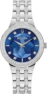 [Bulova] Ladies' Crystal Phantom 3-Hand Quartz Watch, Faceted Mineral Glass Dial