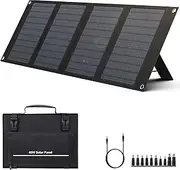 40 Watt Portable Solar Panel for 100W~200W Portable Power Station, Foldable Solar Charger with 12-15V DC Output (11 Connectors) and Adjustable Kickstand,USB QC3.0 Port for Camping Hiking Van RV Trip
