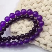 Dark Purple Carnelian Chalcedony Jade Spiritual Gemstone Beads - 8mm