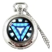 Iron Man Arc Reactor Symbol Glass Domed Pocket Watch