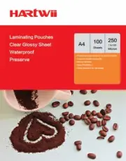 Hartwiis 100 Sheet A4 Glossy Clear Laminating Pouches Film 250 Micron AU 125x2