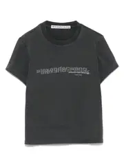 [Alexander Wang] Alexander Wang-T-Shirt Effetto Ristretto E Consumato Con Logo-Donna L