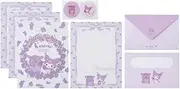 Kuromi's All Occasion Card Letter Sheets Set - 4 Letter Sheets in 2 Different Designs - 2 Envelopes - 2 Seal Stickers