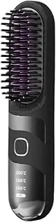 Cordless Hair Straightener - Electric Curler Brush | Heated Styling Tool, No Cord Hair Iron, Handheld Hair Straightener, 2-in-1 Cordless Ionic Hair Straightener Brush For Travel Salon Home Use