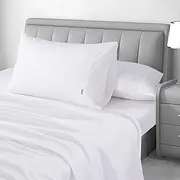 Luxton 1000TC Egyptian Cotton Bed Sheet Set King Single Size White Color 40cm Deep Pocket Breathable Cotton Sateen Full Sheet Sheet 3PCS Set with Flat Sheet (King Single, White)