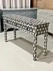 BONE INLAY DAISY CONSOLE HALLWAY TABLE