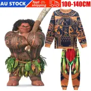 AU Moana Maui Kids Boys T-Shirts + Pants Set Costume Cosplay Outfits Fancy Dress