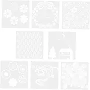 IWOWHERO 12pcs DIY Flower Painting Stencils Creative Drawing Templates for Crafts Durable Beige Design for Educational Learning and Imaginative Projects