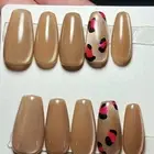 Nude Cateye Leopard Print Handmade Press On Nails
