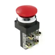 2PCS AC 250V 6A Red Mushroom Head Pushbutton Switch DPST NO NC US
