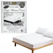 Full Size Bed Mattress Cover White Waterproof Bug Protector Mites Dust
