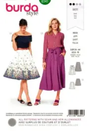 Burda Sewing Pattern 6341 Burda Style Womens Skirts Size 8-18