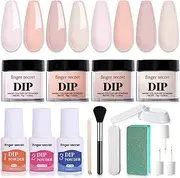 finger secret Powder Nail Dipping Kit,10g/0.35oz Dip Powder Nail ,4Colors Dip Powder,Dip Powder for Nail ,Dip Nails Powder Starter Kit for Nail Art Manicure DIY Salon,No nail/LED Nail Lamp Needed (Pink)