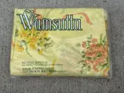 NEW Vintage Wamsutta Double Fitted Sheet New Old Stock BOUQUET Yellows NOS