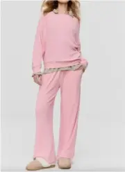 BNWT PETER ALEXANDER PINK RIBBED VISCOSE PYJAMA/LOUNGE SET SIZE XL