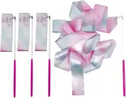 Dance Ribbons Streamers, 4Pcs Rainbow Streamers Rhythmic Gymnastics Ribbon, B...