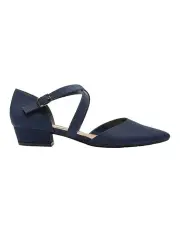 [Easy Steps] Renee Heeled Shoes in Navy Fabric