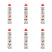6x Dove 220ml Deodorant Advanced Care 48 Hour Go Fresh Apple/White Tea Scent