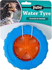 WagTime Water Tyre Chew Toy - Durable Floating Dog Toy for Aggressive Chewers, Safe Non-Toxic Rubber, Interactive Fetch & Tug Play, Ideal for Water & Land, Medium to Large Breeds