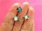 Glitter opal Bali cartilage studs-SET OF 3