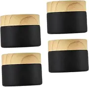 LIFKOME 4Pcs Small Travel Glass Containers for Creams and Lotions Refillable Jars for Cosmetics Leak Design for Business Trips and Camping
