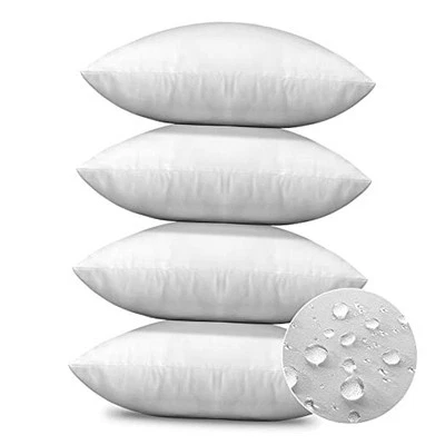 Premium Outdoor Throw Pillow Inserts 18x18 Inch Waterproof Pack of 4 Square