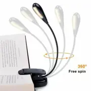 USB Rechargeable Book Light - 7 LED Brightness Reading Lamp Clip On for Bed Desk