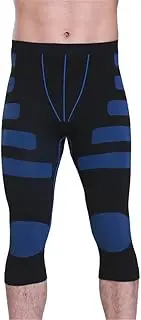 [BaronHong] Mens Outdoor Gym Trainning Pants Quick Dry Bicolor Capris Fitness Running Clothing(Protect The Knee)