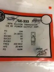 GE-333 NPN SILICON TRANSISTOR CB RF POWER OUTPUT AMP