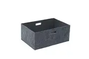 3 x Foldable Felt Storage Cube With Handle Closet Wardrobe Shelf Organiser Box