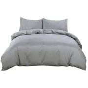 Silver Gray Soft Quilt/Duvet/Doona Cover Set Single/D/Queen/King/Super King Size Bed