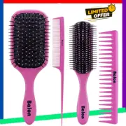 4Pcs Detangling Brush Set for Women - Paddle Brush for Wet or Dry Straight