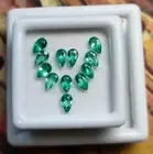 Natural Emerald Pear Cut Lot 5x3mm 2.19 Carat Bright Green Loose Zambian Emerald