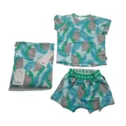 Bonds Kids Short Sleep PJ Set Unisex Summer Jungle Blue Rhino Size 6