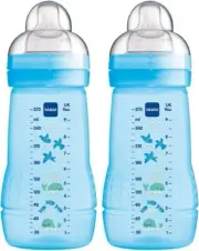 MAM Easy Active Baby Bottle with MAM Medium Flow Teats, Twin Pack of Baby Bottle