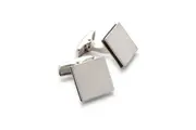 Geoffrey Beene Metal Alloy Silver Square Men's Formal/Casual Attire Cufflink