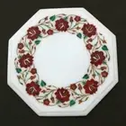 18'' Marble Dining Coffee Center Corner Side Inlay Malachite Table Top w77