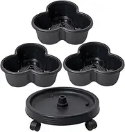 Stackable Garden Tower - Vertical Planter with Wheels - 3 Tier Plant Pot Organizer - Space Efficient Rolling Stand for Indoor Outdoor Flowers, Patio Balcony herbse, Gardening Container Setup
