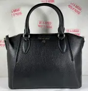 Michael Kors Sienna Black Pebbled Leather MEDIUM Satchel Crossbody Bag&Dustbag