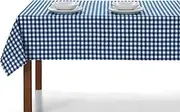 Check Fabric Tablecloth Rectangle Table Cloth for Indoor Outdoor Dining Garden Camping with Various Sizes and Models to Choose from (Blue, 140 x 250)