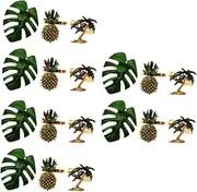 Beatifufu 3sets Luxury Napkin Rings Pineapple Theme for Banquet Holiday Engagement Party Daily Home Decor 6pcs*3