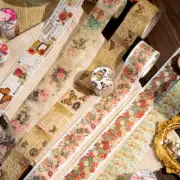 Old Days Flowers Washi Masking Tape Junk Journal Album Diy Scrapbooking Stickers