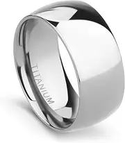 [TIGRADE] 2mm 4mm 6mm 8mm 10mm Titanium Ring Plain Dome High Polished Wedding Band Comfort Fit Size 3-15