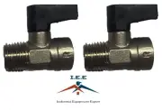 1/4" Mini Ball DRAIN VALVE TANK DRAIN AIR COMPRESSOR 2 Pieces Set