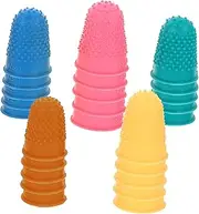 Sewroro Portable Finger Covers 25pcs Rubber Finger Cots Nail Gloves Random Color